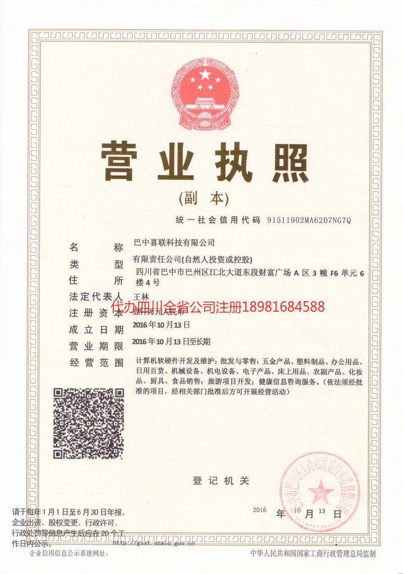 重庆市重庆市喜联科技有限公司